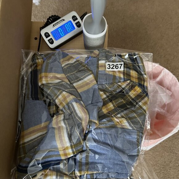 EST 1946 Blue Yellow Plaid Open Front Kimono Cardigan Women's Plus Size Large - Picture 7 of 7